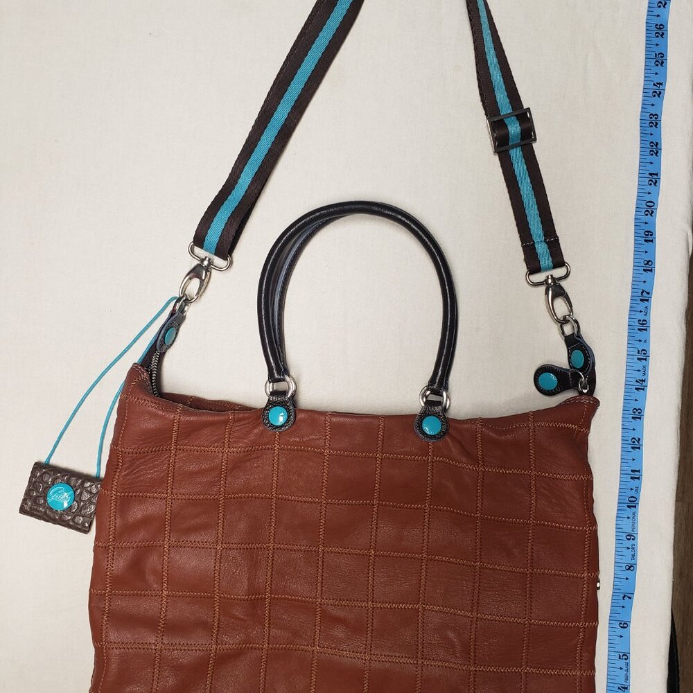 Gabs Leather Patchwork Convertible Handbag - image 2